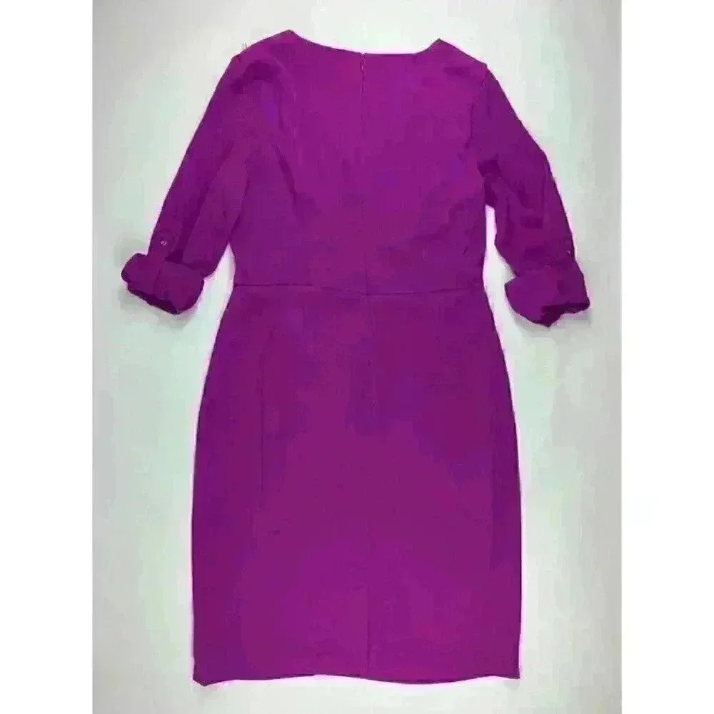 NEW! Lauren Ralph Lauren Women's 10 Buckle-Trim Georgette Shirtdress NWT $165 - Picture 2 of 3